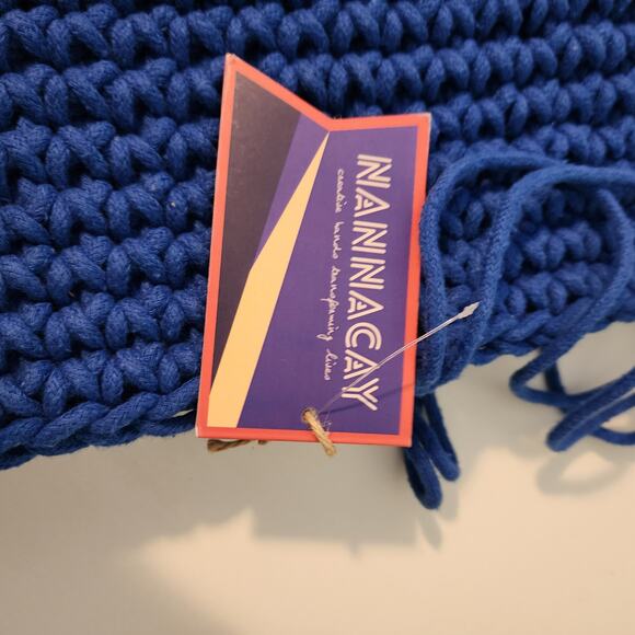 Nannacay Alexandra Galactics Knit Satchel Crossbody Bag in Ocean Blue NWT - Picture 6 of 11